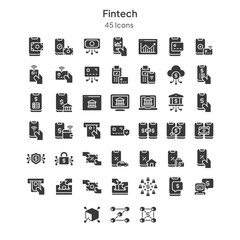 fintech icons collection