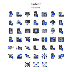 fintech icons collection