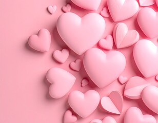 Pink hearts on a pink background (1)
