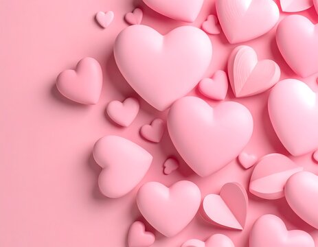 Pink hearts on a pink background (1)