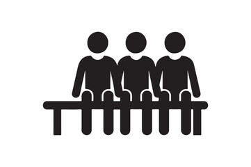 Basketball Bench icon silhouette vector with white background