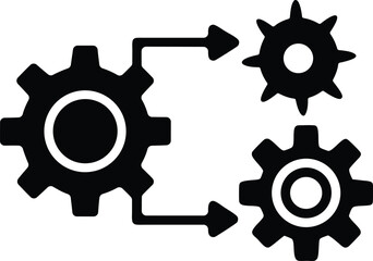 workflow gears vector icon.