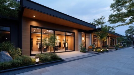 Elegant Storefront at Dusk