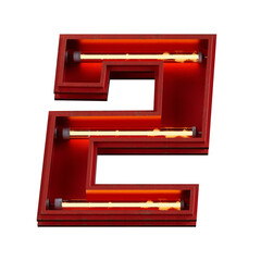 Bright Neon Font with fluorescent tubes.Metallic futuristic  cyberpunk Alphabet. 3d Rendering Isolated on black Background.