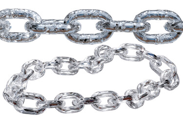 Fototapeta premium Clear crystal chain with intricate links, showcasing beautiful design and transparency. chain appears elegant and modern, perfect for various decorative uses