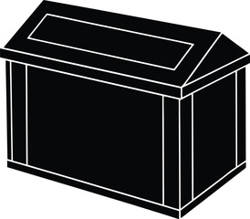 vector illustration of a black and white box