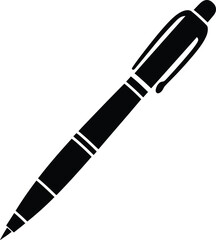 Fototapeta premium Black ink pen, simple design, writing instrument, office supply.