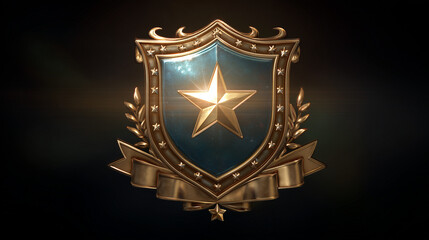 Guaranteed Security Badge - Ribbon Shield with Star 

