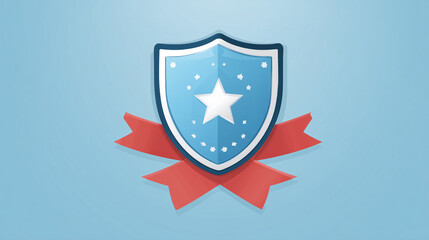 Guaranteed Security Badge - Ribbon Shield with Star 

