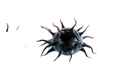 cancer cells concept on white background
