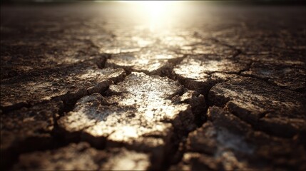 Close-up view of cracked earth.
