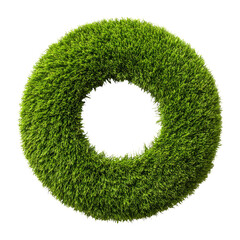 Circular Green Grass Ring with Transparent Background for Design Use