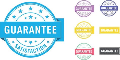 Obraz premium Collection of guarantee and satisfaction seals in various colors