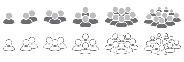 Stylish Human Silhouette Icons - For Infographics & Digital Design - Trendy Vector