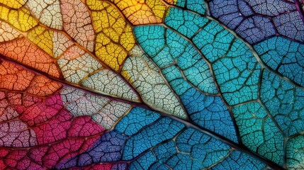 Close-up view of a vibrant leaf vein pattern.