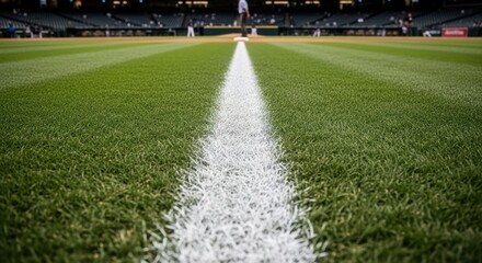 Fototapeta premium A Perfectly Lined Baseball Field Ready for a Championship Game