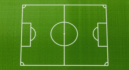Obraz premium Detailed Aerial View of a Pristine Soccer Field with Clear White Markings and Goals
