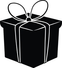 black gift box with bow