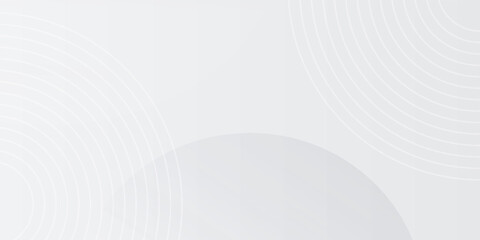 White geometric abstract background overlap layer on bright space with lines effect decoration. Modern graphic design element circles style concept for banner.