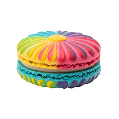 Colorful Rainbow Flower Macaron.