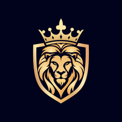 Luxury lion emblem logo. Premium brand identity symbol. Royal emblem company label symbol. Modern vector illustration.