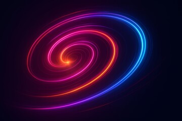 Naklejka premium Vibrant Neon Swirl Design on Dark Background for Creative Projects