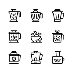Collection of blender icons isolated on white background