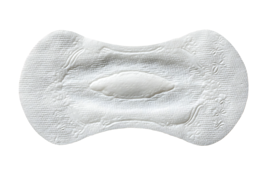 Sanitary napkin, close up view.
