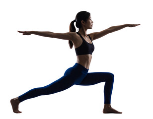 Obraz premium Yoga Pose Silhouette with Gradient Body Glow, Side View, Transparent Background