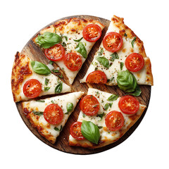 Delicious Margherita pizza with fresh tomatoes and basil.