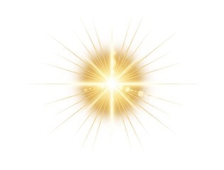Golden Sunlight Flash Beam Overlay Effect, Bright Element Transparent Background