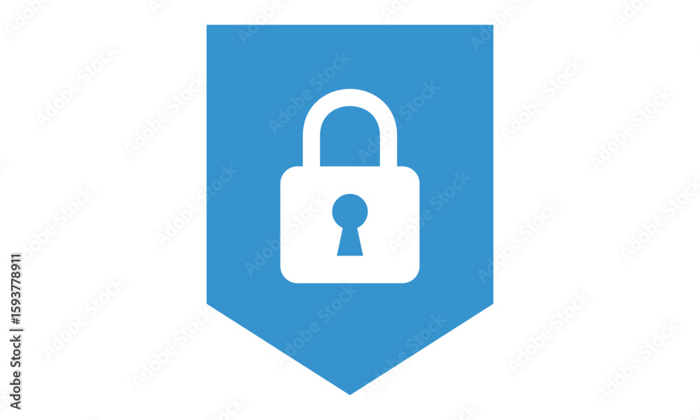 Fototapete secure internet icon. protective shield sign digital security with the image of a padlock. symbol se