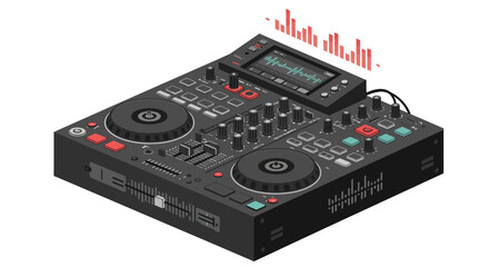 Obraz premium DJ Mixer Illustration Audio Production Equipment for Digital Music Creation and Performance