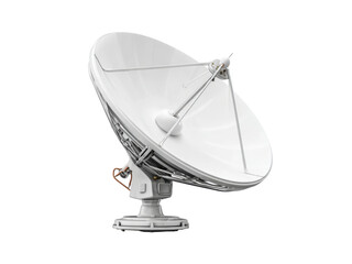 White satellite dish on black antenna communication, Png Transparent, Isolated on White