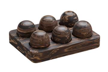 Elegant Dark Wood Massage Balls Set with Wooden Holder