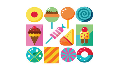 A vibrant collection of cute, colorful Easter egg illustrations adorned with delicate flowers, perfect for a sweet holiday design