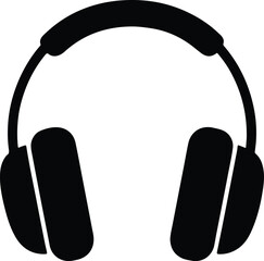Silhouette Headphones audio device listening music sound Vector Illustrator