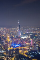 night falls over Kuala Lumpur
