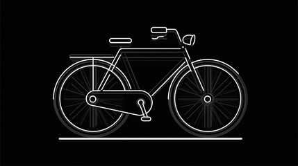 Transportation Icon - Bicycle with Pedal & Handlebar Outline