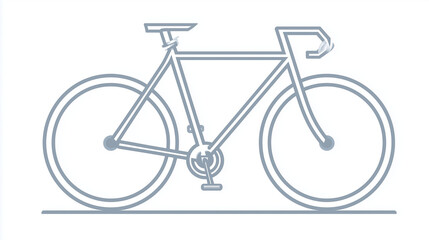 Transportation Icon - Bicycle with Pedal & Handlebar Outline