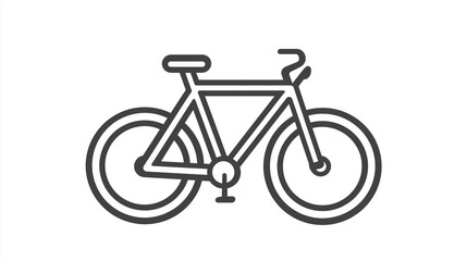 Transportation Icon - Bicycle with Pedal & Handlebar Outline