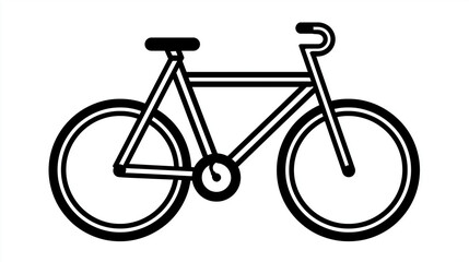 Transportation Icon - Bicycle with Pedal & Handlebar Outline