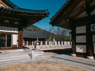 The appearance of a traditional Korean temple