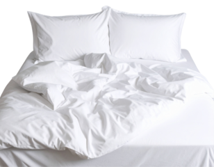  Messy Bedsheet with Blanket and Pillow in Morning Light