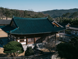 The appearance of a traditional Korean temple
