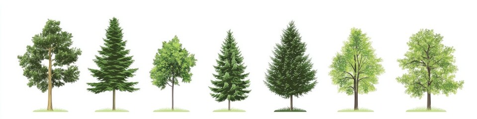 Fototapeta premium Six different types of trees