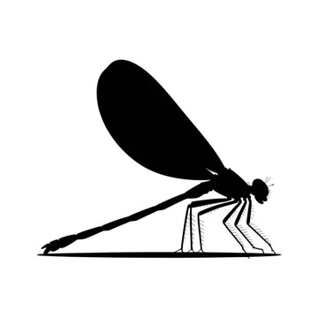 recommend clip art: Delicate Dragonfly Silhouette insect outline