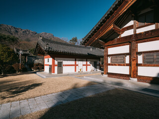 The appearance of a traditional Korean temple