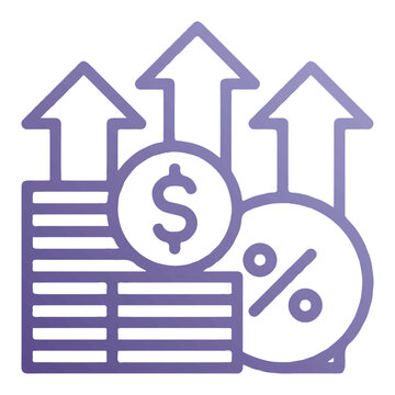 Interest Rate Icon - Modern Flat Finance Symbol for Banking & Loans - EPS 10 Vector