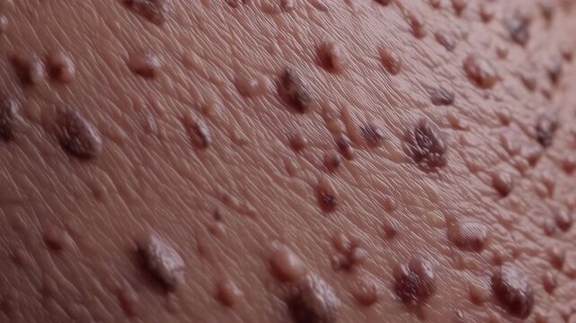 Multiple shots of human skin affected by neurofibromatosis